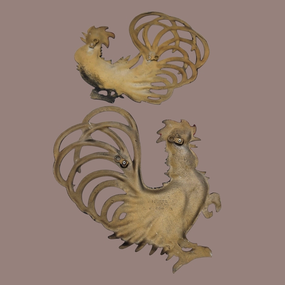 MCM Midwest Metal French Countryside Roosters Wall Decor Vintage